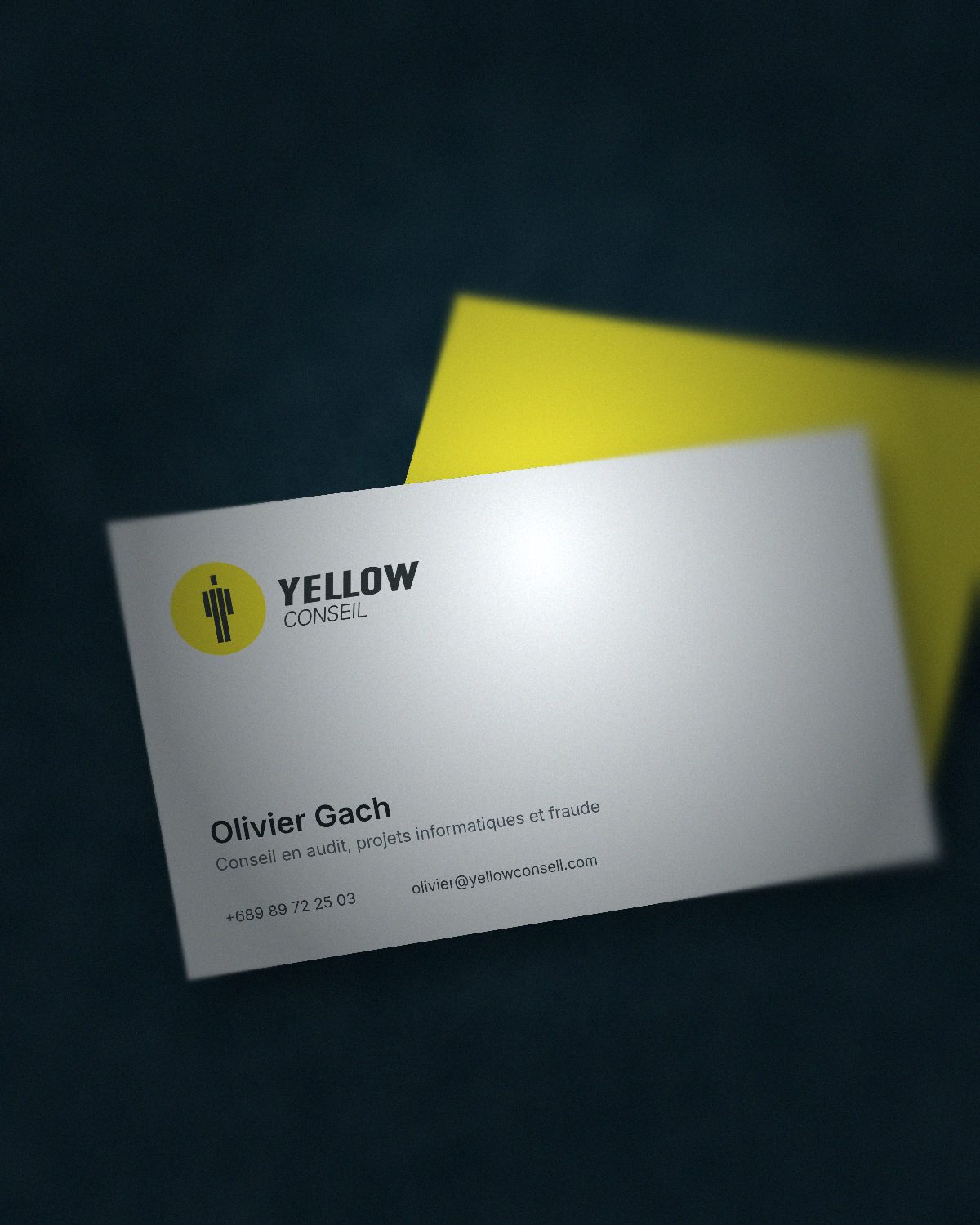 Carte de visite Yellow Conseil d'Olivier Gach